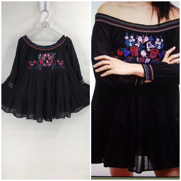 Free People Dresses & Skirts - NWT Free People Off Shoulder Boho Embroid …